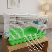 Multi-Level Hamster Cage and Two-Tier Enclosure, Two-Layer Structure for Dwarf Syrian, Multi-Compartment Hamster Enclosure with Large Base Design