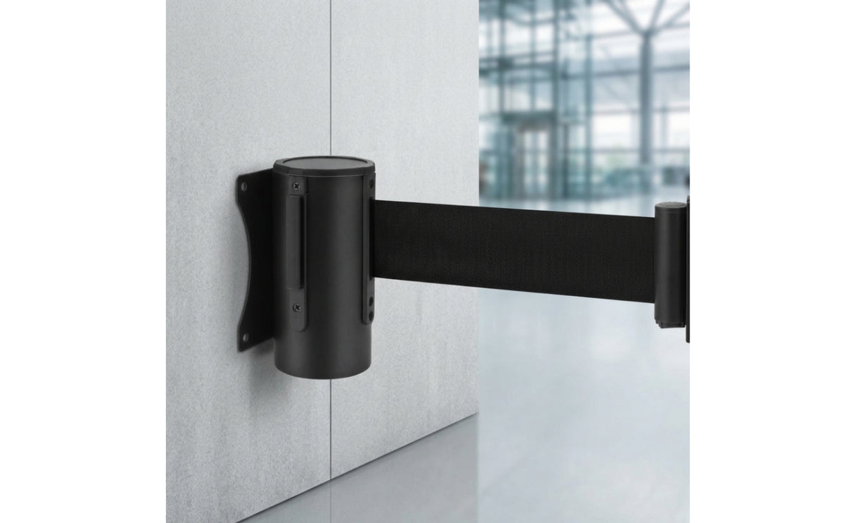 Wall-Mounted Retractable Belt Barrier | Space-Saving, Retractable Belt Barrier with Wall wall bracket, Compact, for Entryways