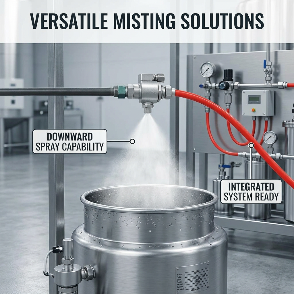 Misting Spray for Heat Exchanger, Industrial Fog Nozzle Stainless Steel, Anti-Clogging Nozzle for Cooling, Misting Spray Copper for Washing