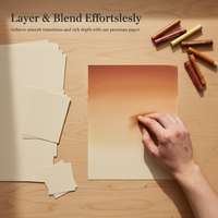 Oil Pastel Paper Pad for Soft Heavy Color Crayons, Thick Opaque White Cardboard for Art Students, Sketching, Oil Painting, Acrylic, Watercolor
