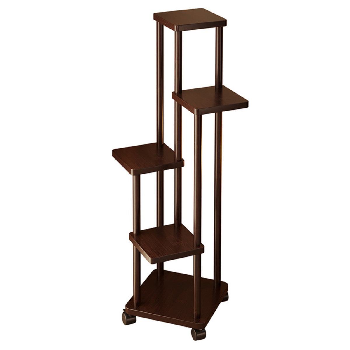 Plant Stand with Wheels Multi Level Rolling Plant Stand Stepped Flower Pot Rack for Apartment Dwellers, Living Room, Balcony, Corner