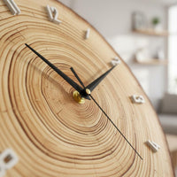 Annual Circle Clock No Installation Wood Slice Wall Clock Decorative