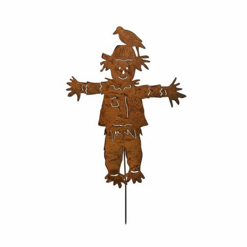 Scarecrow Stake Weathered Finish Outdoor Decor Easy Installation for Lawn
