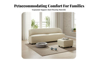 Deep-Seat Lounge Sofa Modern Minimalist Design Dual-Color Loveseat Abrasion-Resistant-Resistant High-Resilience Padding