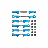 6 Pieces 1/12 Scale RC Car Tie Rods Anodized Finish Adjustable Metal Pull Rod Set Construction Metal Chassis Links for Rough Terrain, Bashing