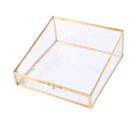 Transparent Jewelry Box with Glass Panels Clear Geometric Display Box Modern Jewelry Display Case Elegant for Dresser