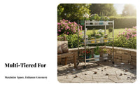 Multi-Level Pot Stand Floor-Standing Rolling Flower Pot Display With casters High Capacity for Balcony