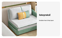 Toddler Fold-Extendable Lounger Single Armrest Transformable Extendable Lounger Foldable Design Soft Foam Construction
