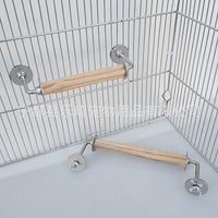 Bird Cage Perch U-Shaped Hardwood Stand with 304 Stainless Steel