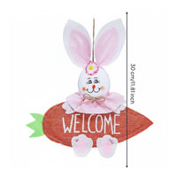 Carrot Rabbit Hanging Decoration Cute Design Easter Bunny Welcome Sign Handmade