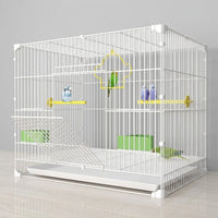 Cockatiel Cage with Foldable Design for Easy Assembly, Iron Wire Budgie Cage, Lovebird Cage and Finch Cage with Pull-out Tray for Indoor Use