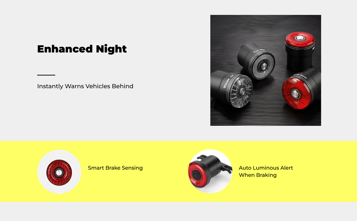 Brake-sensing COB LED bike light