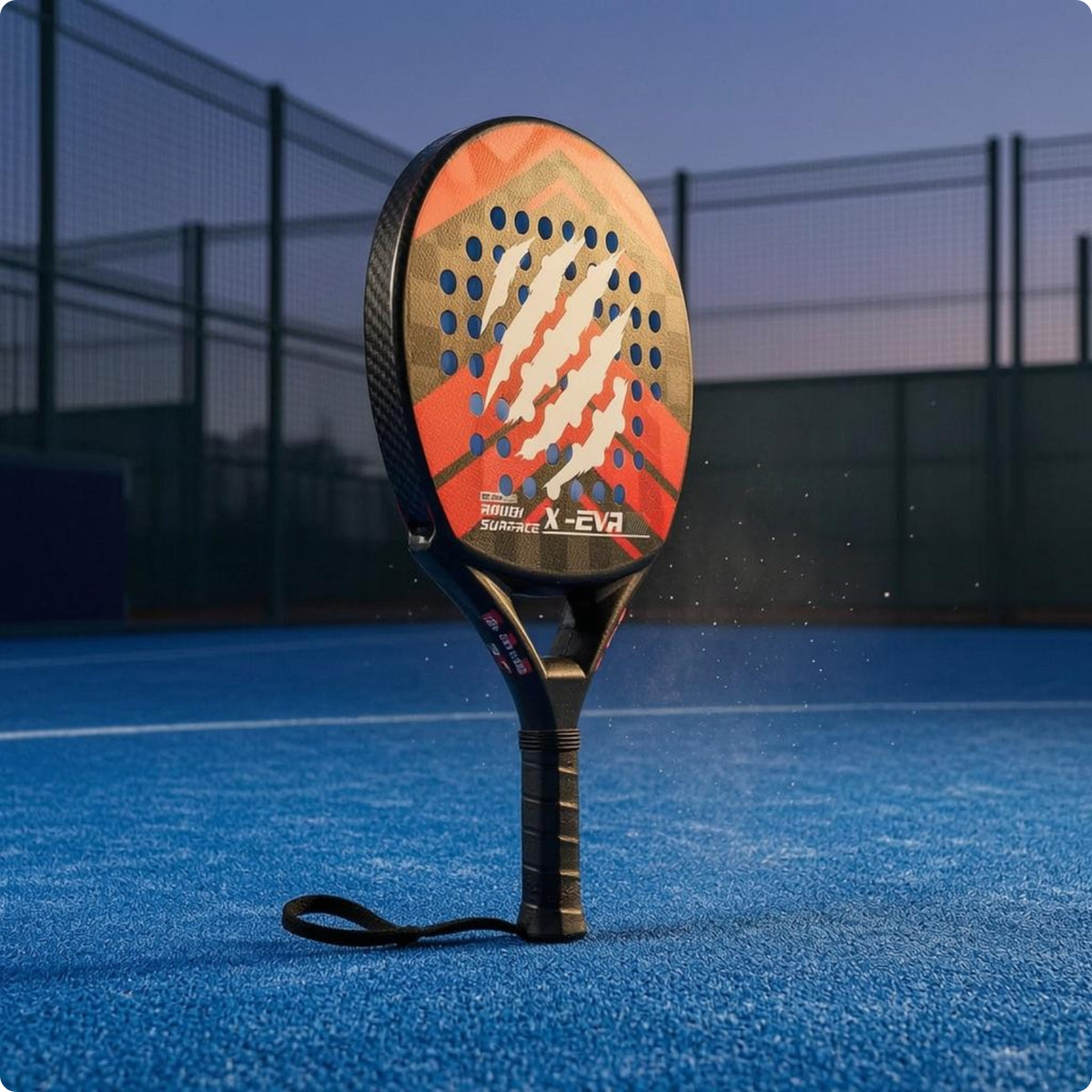Carbon Fiber Padel Racket Wrist Strap Perforated Padel Racket Printed Graphics