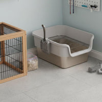 Stainless Steel Rabbit Litter Box Splash-Proof Rabbit Toilet Detachable Design