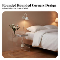 C-Shaped Acrylic Table Multipurpose Acrylic C-Table even Rounded Corners