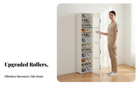 Space-Saving Narrow Shoe Cabinet Easy to Assemble Multi-Tier Shoe Shelf Sturdy Home Furniture Strong Load-Bearing for Apartment Dwellers, Homeowners, Families, Hallway, Small Areas, Closet, Bedroom