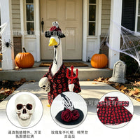 23-Inch Porch Goose Halloween Skeleton Costume for Outdoor Lawn