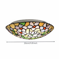 Tiffany Ceiling Lamp Art Moderne Design Round Stained Glass Ceiling Light