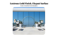 Gold Wedding Arch Frame Golden Finish Circular Wedding Backdrop Stand Metal Circle Backdrop Stand Easy Assembly for Weddings