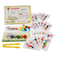 Caterpillar Bead Clamping Toy Color Focus Training Parent-Child Interactive Educational Early Learning Board Game for Boys and Girls