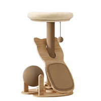 Compact Sisal Cat Scratcher with Nest and Turntable Toy
