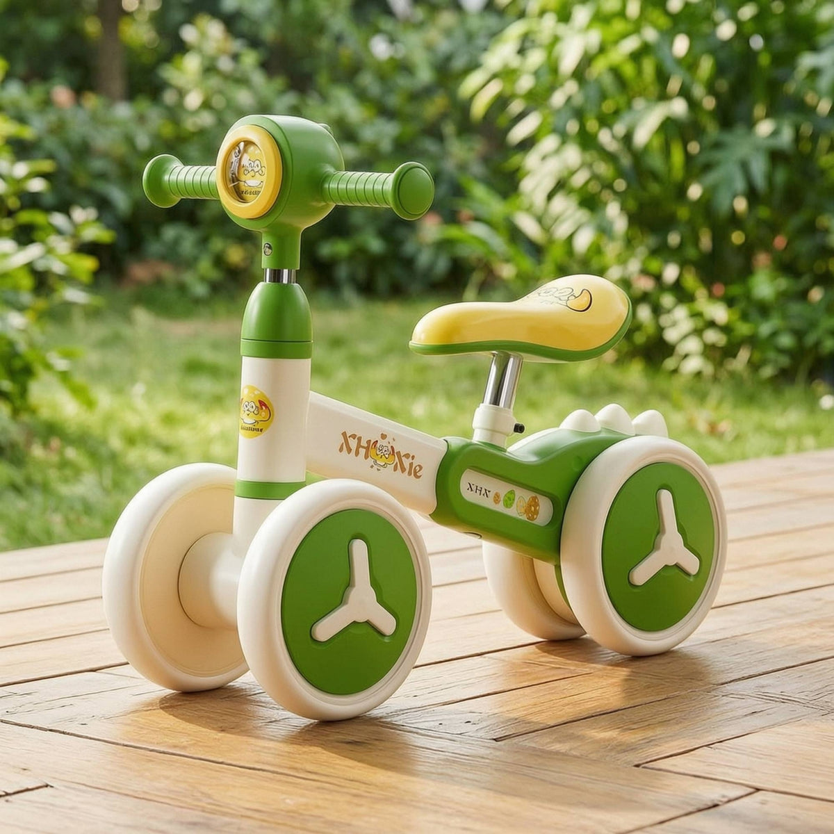 Young Child Bike with Four Wheels Adjustable balance bikes with Four Wheeled Stable Rideable for Young Children, Beginners, Backyard