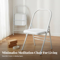 Foldable Iyengar Mind-Body Exercise Chair Space-Saving Design Iyengar Auxiliary Chair Stable and Long-Lasting Mind-Body Exercise Assist Stool Heavy Duty for Beginners, Home Gym