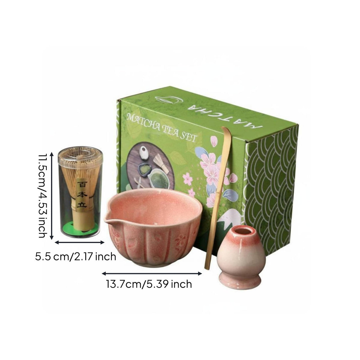 Matcha Starter Kit Gift Box Included Ceramic Matcha Bowl Whisk Set for Beginners