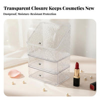 Desktop Makeup Case with Drawers particleprotective Multi-Compartment Makeup Box