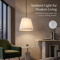 Light Shade with Clip-On E14 Fitting for Easy Installation, Sheer Textile Table Lamp for Soft Diffusion, Striped Design for Chandeliers