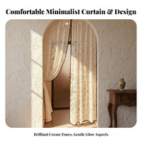 Translucent Floral Door Curtain Machine Washable Lace Translucent Door Panel