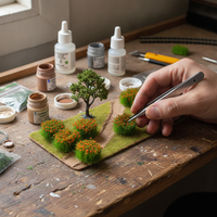 Miniature Flower Cluster Model for Dioramas and Scenery