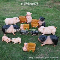户外招财可爱家居动物树脂雕塑模型庭院公园橱窗装饰仿真小猪摆件