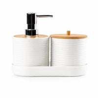 3 Pieces Countertop Organizer Set Oval Tray Raised Sides Toiletry Holder