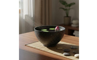 Resin Lotus Bowl No Drainage Hole Stone-Look Lotus Pot Wide Opening for Balcony