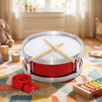 Glitter Junior Snare Drum Compact Snare Drum with Drumsticks Lightweight Percussion Instrument Portable for Beginners, Toddlers, Music Lessons, School Band, Home Practice