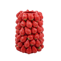 Strawberry-Shaped Vase Glossy Strawberry Vase Whimsical for Home Decor, Tabletop
