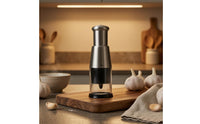 Stainless Steel Garlic Press Tabletop-Friendly Kitchen Tool Rounded Push Button