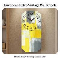 Non-Ticking Vintage Wall Clock Battery Operated Rectangular Hanging Clock Easy to Hang for Cafe Owners, Grandparents, Living Room, Bar, Home