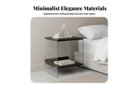 Floating Glass Top Nightstand modernist Influence Bedroom Furniture for Homeowners