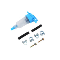 Clear Inline Fuel Filter Assembly Transparent Fuel Filter with Hoses Cylindrical Clamp-On