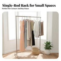 Single-Rod Clothes Stand Easy to Assemble Garment Rack Thickened Tubes Lightweight for Parents, Balcony, Dorm Room