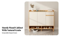 Wooden Footwear Storage Unit Solid Wood Material Entryway Shoe Storage Cabinet Dustproof for Apartment Dwellers, Homeowners, Living Room, Bedroom