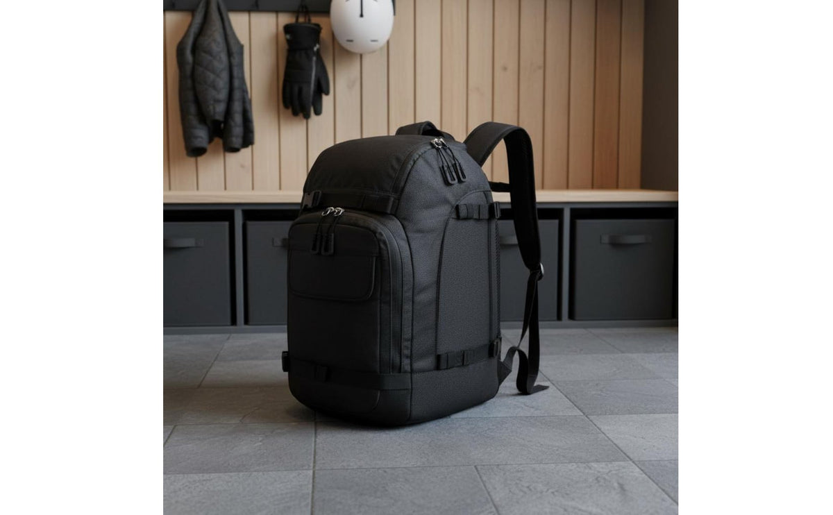 Ski Helmet and Footwear Bag Water Resistant 50L Ski Gear Backpack Snowboard Footwear Backpack Waterproof Ergonomic Rear Panel