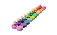 Color Sorting Peg People Toy Sleek Burr-without Cost Edges Wooden Color Sorting Set Wooden Peg Doll Assembling Set