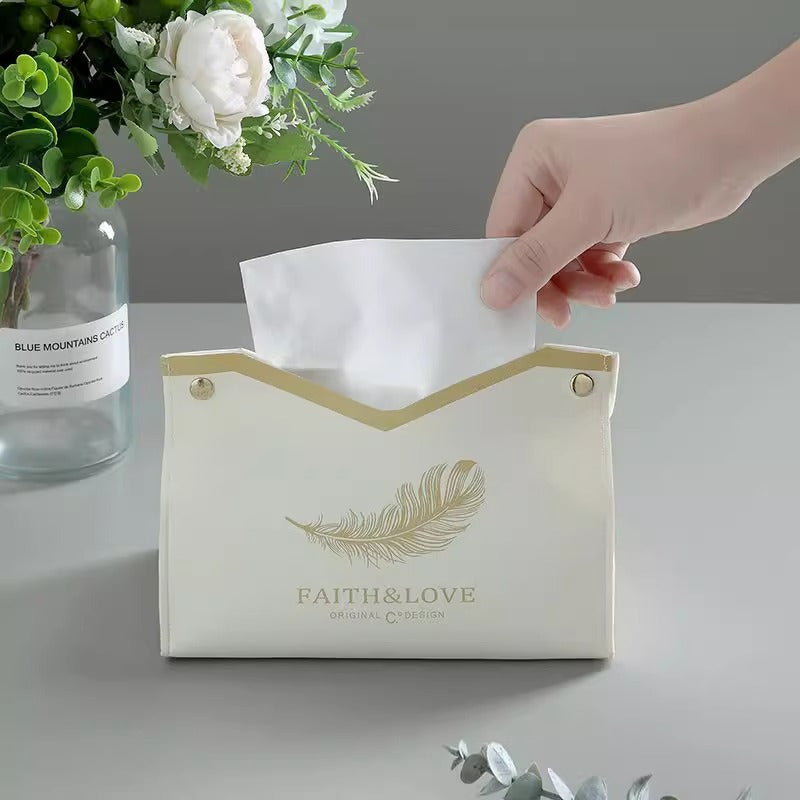 New Fashion Light Luxury Simple Leather Tissue Box for Living Room, Coffee Table, Dining Table