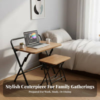 Foldable Computer Desk Compact Folding Desk Lightweight for Telecommute Workers