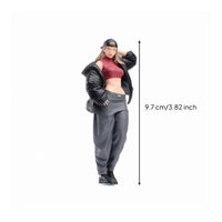 miniature Streetwear Woman Figurine Detailed Face Resin Figurine Casual Collectible Model