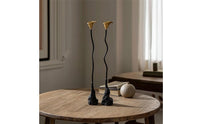 2 Pieces Candlestick Holder with Wavy Stem Elegant Candle Centerpiece Sleek
