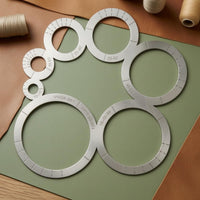 Leather Template Ruler Stainless Steel Craft Tool Silver-Colored